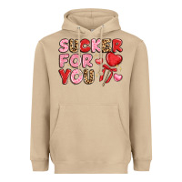 Mushroom lovethemed typography with heart lollipop Heavyweight Hoodie - LillyAllenDesigns
