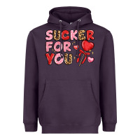 Plum lovethemed typography with heart lollipop Heavyweight Hoodie - LillyAllenDesigns
