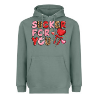 Sage lovethemed typography with heart lollipop Heavyweight Hoodie - LillyAllenDesigns