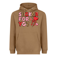 Toasted Coconut lovethemed typography with heart lollipop Heavyweight Hoodie - LillyAllenDesigns