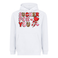 White lovethemed typography with heart lollipop Heavyweight Hoodie - LillyAllenDesigns