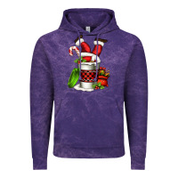 Cloud Purple Santa claus in a coffee cup Vintage Hoodie - FaDigitalArtStudio