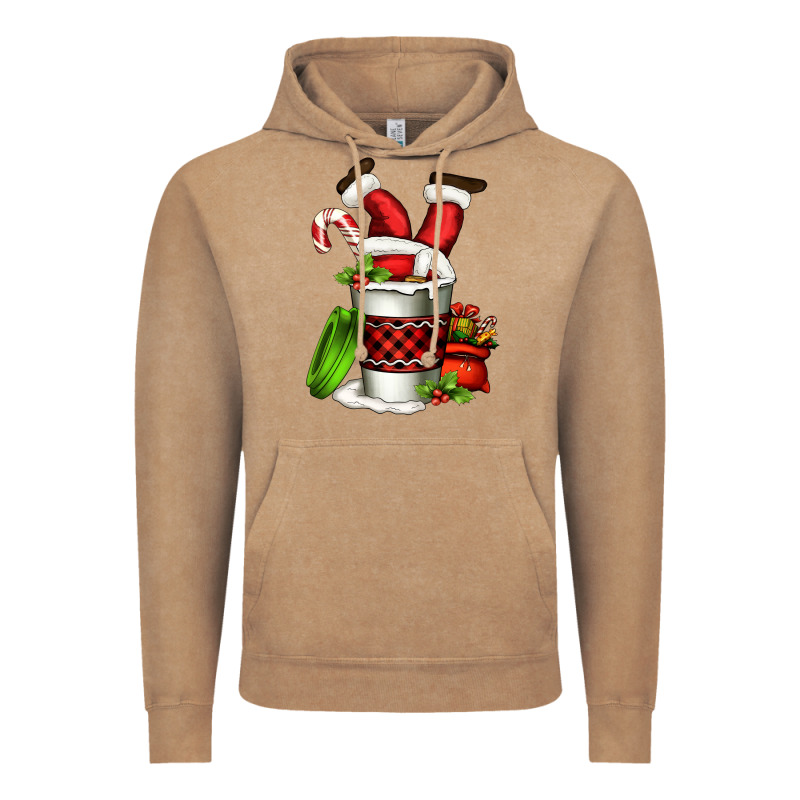 Santa Claus In A Coffee Cup Vintage Hoodie by FaDigitalArtStudio | Teevron