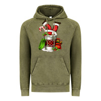 Vintage Olive Santa claus in a coffee cup Vintage Hoodie - FaDigitalArtStudio
