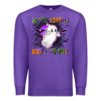Purple spook around and find out Premium Sweatshirt - LillyAllenDesigns