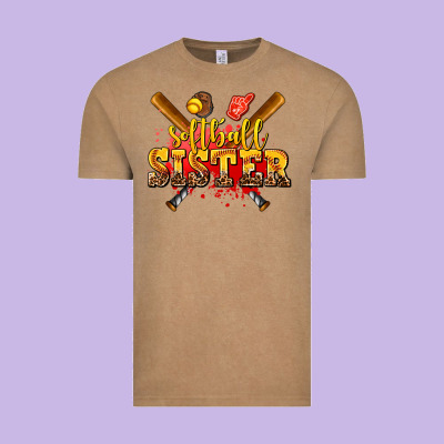 Softball Sister Vintage Tee Designed By Adodesignshop