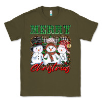 Army Green merry christmas snowman Classic Tee - AdoDesignShop