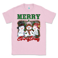 Bubblegum Pink merry christmas snowman Classic Tee - AdoDesignShop