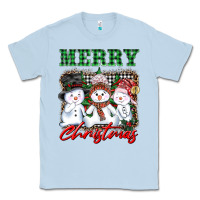 Dusty Blue merry christmas snowman Classic Tee - AdoDesignShop