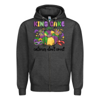 Charcoal Heather king cake calories don't count Zipper Hoodie - MaliasSmallBusiness