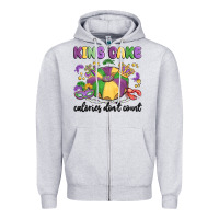 Heather Grey king cake calories don't count Zipper Hoodie - MaliasSmallBusiness