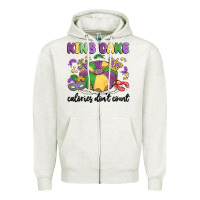 Oatmeal Heather king cake calories don't count Zipper Hoodie - MaliasSmallBusiness