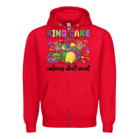 Red king cake calories don't count Zipper Hoodie - MaliasSmallBusiness