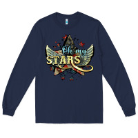 Navy oh my stars america wings Long Sleeve Tee - NancyCooperArtShop