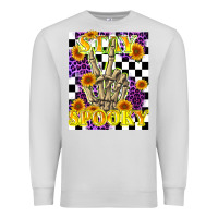 Dove Grey stay skeleton hand spooky Premium Sweatshirt - LillyAllenDesigns