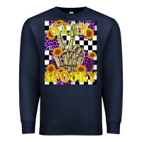 Navy stay skeleton hand spooky Premium Sweatshirt - LillyAllenDesigns