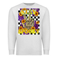 Oatmeal Heather stay skeleton hand spooky Premium Sweatshirt - LillyAllenDesigns