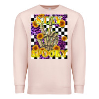 Pale Pink stay skeleton hand spooky Premium Sweatshirt - LillyAllenDesigns