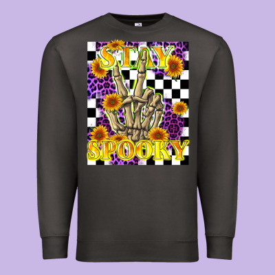 Stay Skeleton Hand Spooky Premium Sweatshirt Designed By Lillyallendesigns