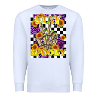 White stay skeleton hand spooky Premium Sweatshirt - LillyAllenDesigns
