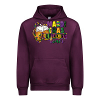 Mauve Wine mardi gras drinking team 12 inches 300 dpi Urban Hoodie - CowGirlArtShop