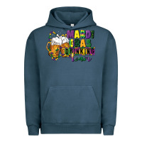 Pigment Midnight Navy mardi gras drinking team 12 inches 300 dpi Urban Hoodie - CowGirlArtShop