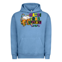 Pigment Pebble Blue mardi gras drinking team 12 inches 300 dpi Urban Hoodie - CowGirlArtShop