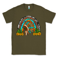 Army Green indian headdress cactus and sunflowers rainbow Classic Tee - Artiststas