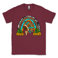 Burgundy indian headdress cactus and sunflowers rainbow Classic Tee - Artiststas