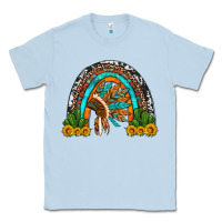 Dusty Blue indian headdress cactus and sunflowers rainbow Classic Tee - Artiststas