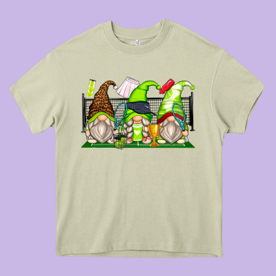 Tennis Gnomes Heavy Core Tee Designed By Zillion Design Studio