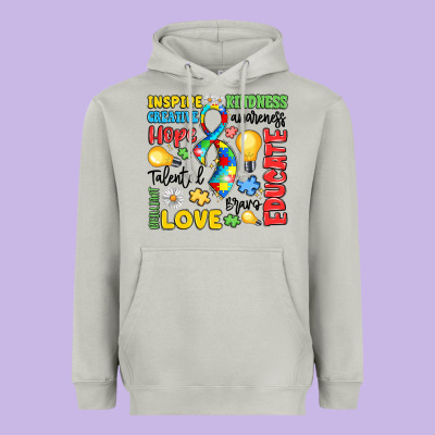 Name Puzzle Ribbon Of Inspiration Heavyweight Hoodie Designed By Lillyallendesigns
