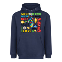 Navy name puzzle ribbon of inspiration Heavyweight Hoodie - LillyAllenDesigns