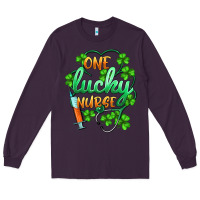 Plum st.patricks one lucky nurse Long Sleeve Tee - BarkalooDesign