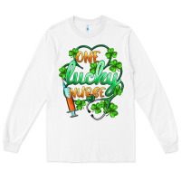 White st.patricks one lucky nurse Long Sleeve Tee - BarkalooDesign