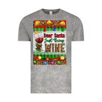 Cloud Rock Christmas Dear Santa Just Bring Wine Vintage Tee - Artiststas