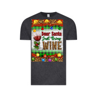Vintage Black Christmas Dear Santa Just Bring Wine Vintage Tee - Artiststas