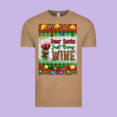 Christmas Dear Santa Just Bring Wine Vintage Tee Designed By Artiststas