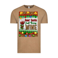 Vintage Coffee Christmas Dear Santa Just Bring Wine Vintage Tee - Artiststas
