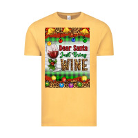 Vintage Mustard Christmas Dear Santa Just Bring Wine Vintage Tee - Artiststas