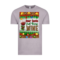 Vintage Zinc Christmas Dear Santa Just Bring Wine Vintage Tee - Artiststas