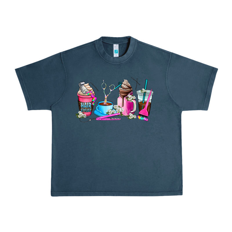 Hair Stylist Coffee Cup Urban Heavy Tee by AdoDesignShop | Teevron