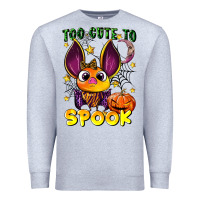 Heather Grey too cute to spook Premium Sweatshirt - LillyAllenDesigns