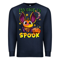 Navy too cute to spook Premium Sweatshirt - LillyAllenDesigns