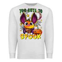 Oatmeal Heather too cute to spook Premium Sweatshirt - LillyAllenDesigns