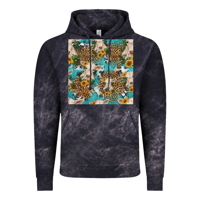 Charolais Cow And Sunflowers Seamless Pattern Vintage Hoodie by HRA Design Shop | Teevron
