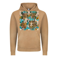 Vintage Camel charolais cow and sunflowers seamless pattern Vintage Hoodie - HRA Design Shop