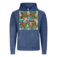 Vintage Denim charolais cow and sunflowers seamless pattern Vintage Hoodie - HRA Design Shop