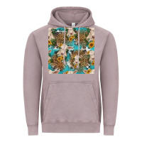 Vintage Zinc charolais cow and sunflowers seamless pattern Vintage Hoodie - HRA Design Shop