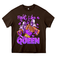 Chocolate Brown fight like a queen lupus awareness afro girl sneak Heavy Core Tee - RanaPortraitStore